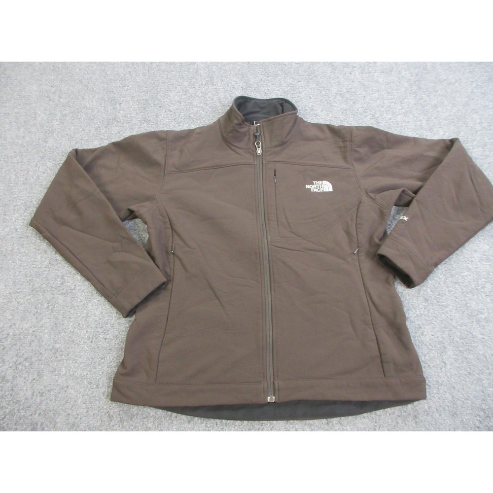The North Face Apex Jacket Womens Medium Brown Softshell Fleece Lined Full Zip